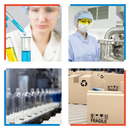 Etapas de produção e expedição de cosméticos pet