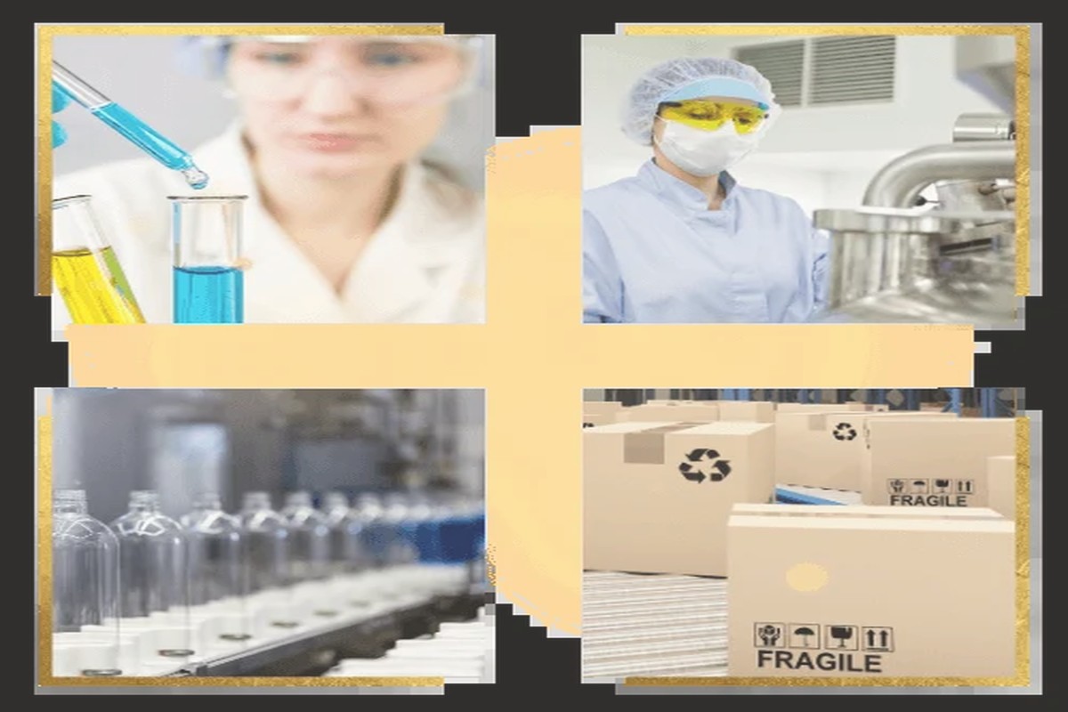 Etapas de laboratório, produção, envase e expedição